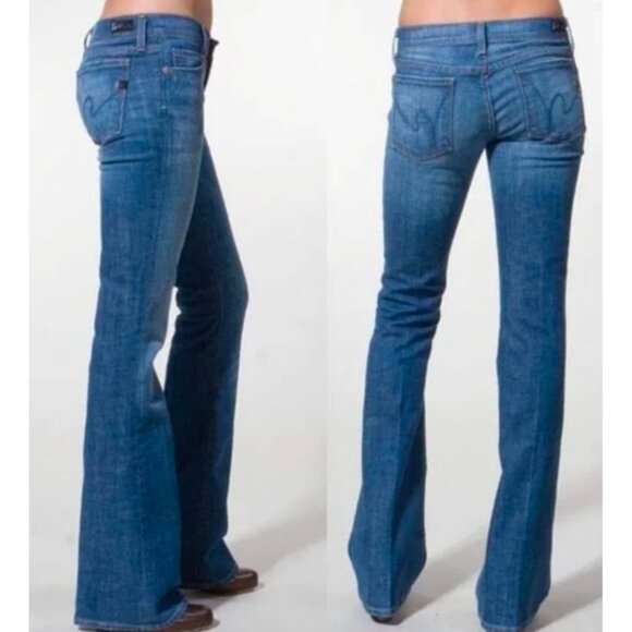 Citizens of Humanity Ingrid Low Waist Flare Jean Women 32 Blue Y2K Elena Gilbert - Picture 2 of 15